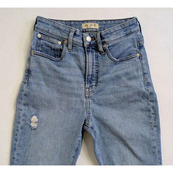 Madewell Curvy Perfect Vintage Crop Ripped High-Rise Straight Jeans 26P Petite - Picture 4 of 13